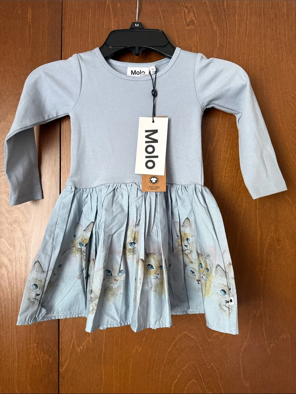 Molo Kitten Blue Dress Sz 1 1/2 (Denmark) US 18 mon. NWT $65